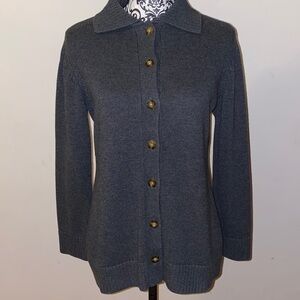 Jaclyn Smith Gray Cardigan Sweater Size Medium